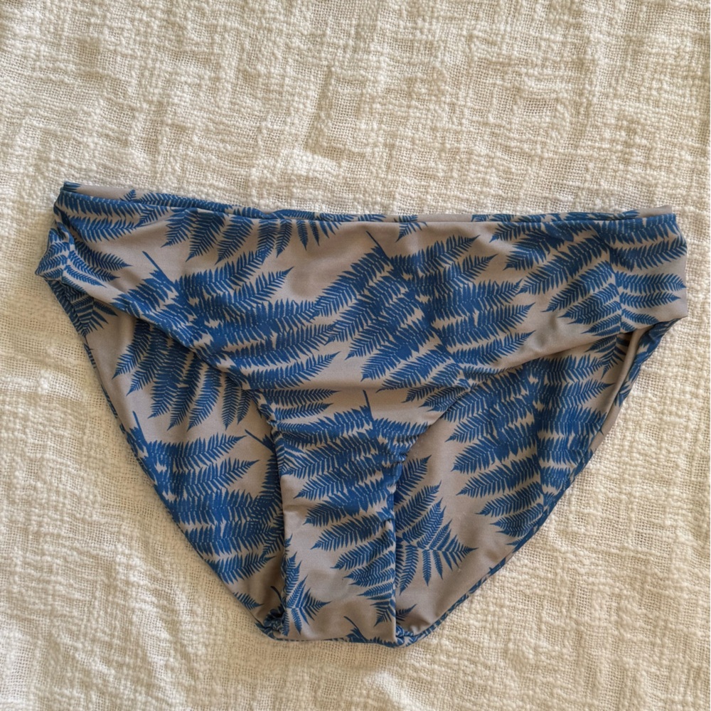 Mikoh Blue Leaf Print Bikini Bottom